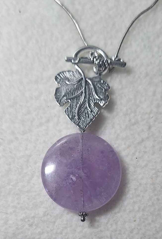 Amethyst 30mm flat round (natural)