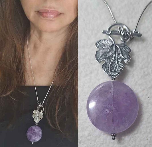 Amethyst 30mm flat round (natural)