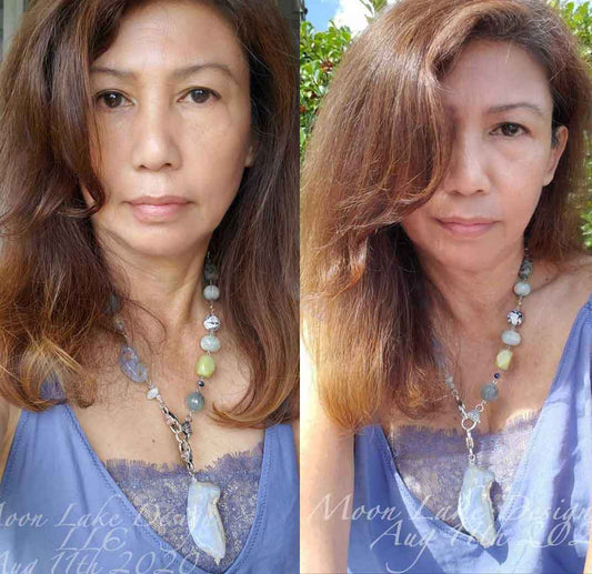 Blue Lace Agate Pendent Necklace