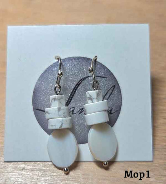 MOP different sty.earrings by number.