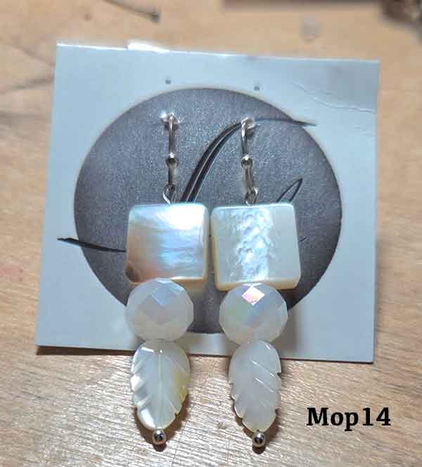 MOP different sty.earrings by number.