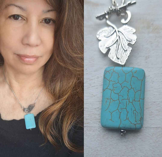Magnesite (stabilized), 29x19mm Pendant